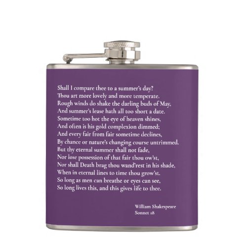 Shall I compare thee to a summers day sonnet 18 Flask