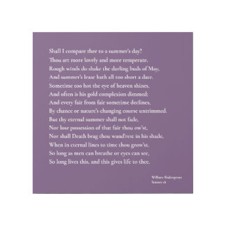 Shall I compare thee to a summer's day? sonnet 18 Gallery Wrap