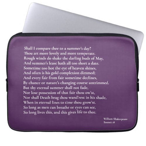 Shall I compare thee to a summers day sonnet 18 Laptop Sleeve
