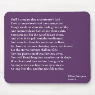 Shall I compare thee to a summer's day? sonnet 18 Mouse Pad