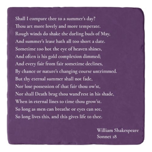 Shall I compare thee to a summers day sonnet 18 Trivet