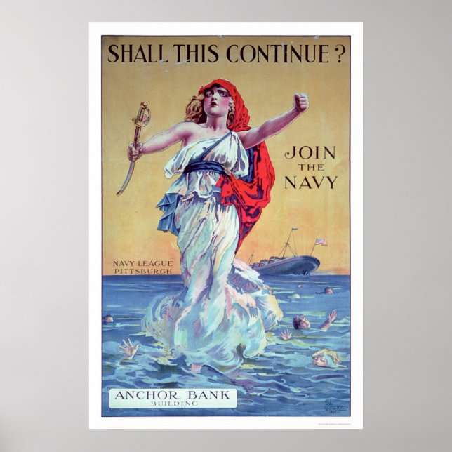 Shall this Continue?  Join the Navy (US02287) Poster (Front)