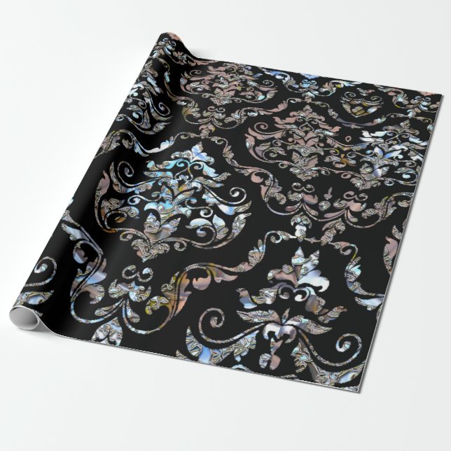 Shalliveye III Baroque Damask Elegance Wrapping Paper (Unrolled)