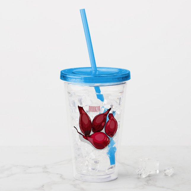 Shallot cartoon illustration acrylic tumbler (Front Ice)