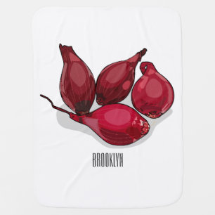 Shallot cartoon illustration baby blanket