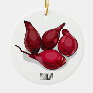 Shallot cartoon illustration ceramic ornament