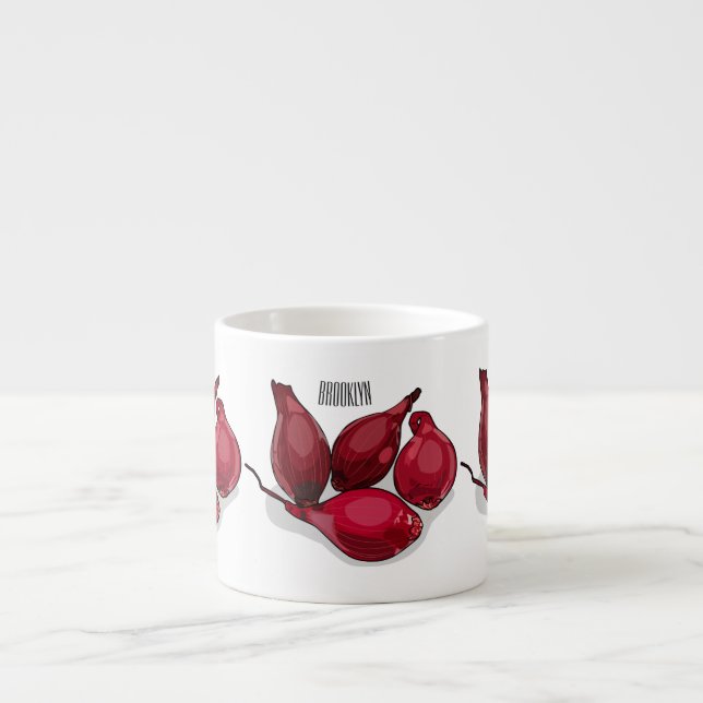 Shallot cartoon illustration espresso cup (Front)