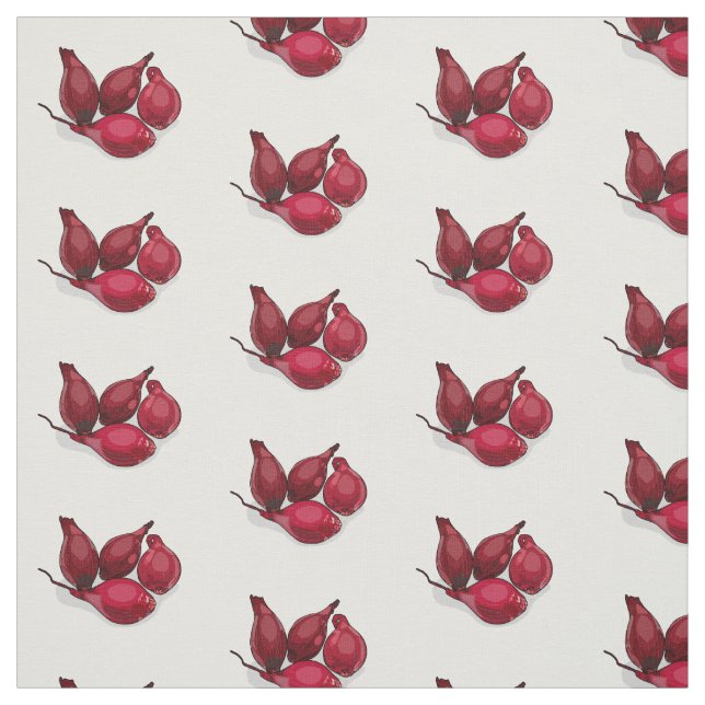 Shallot cartoon illustration fabric (Swatch)