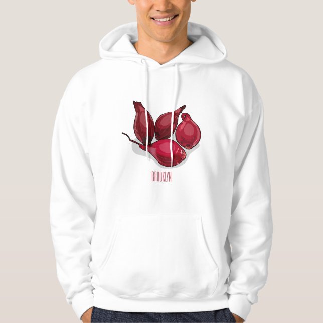 Shallot cartoon illustration hoodie (Front)