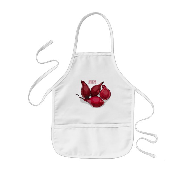 Shallot cartoon illustration kids' apron (Front)