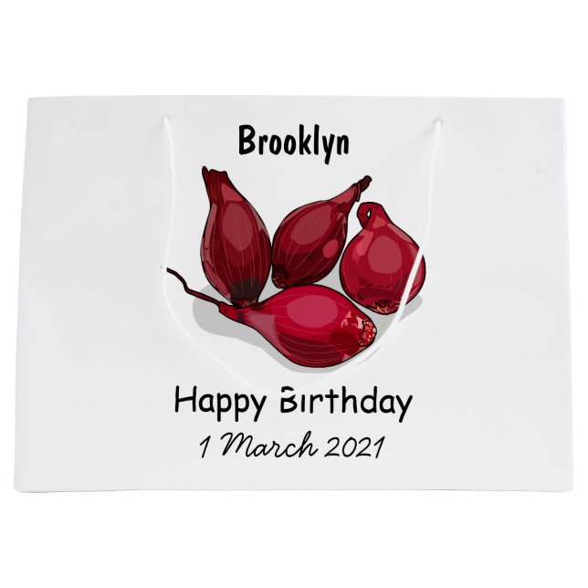 Shallot cartoon illustration large gift bag (Front)