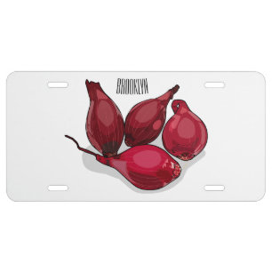 Shallot cartoon illustration license plate