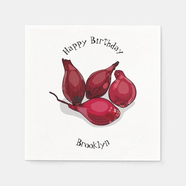 Shallot cartoon illustration napkins (Front)