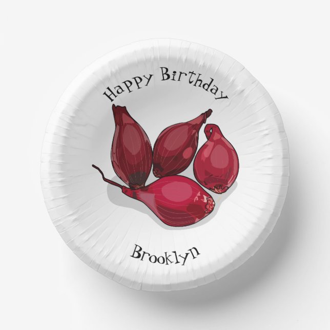 Shallot cartoon illustration paper bowls (Front)