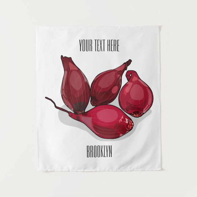Shallot cartoon illustration tapestry (Front)
