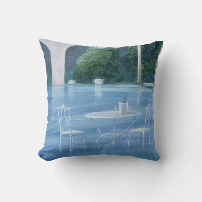 Shallow End Throw Pillow (Front)