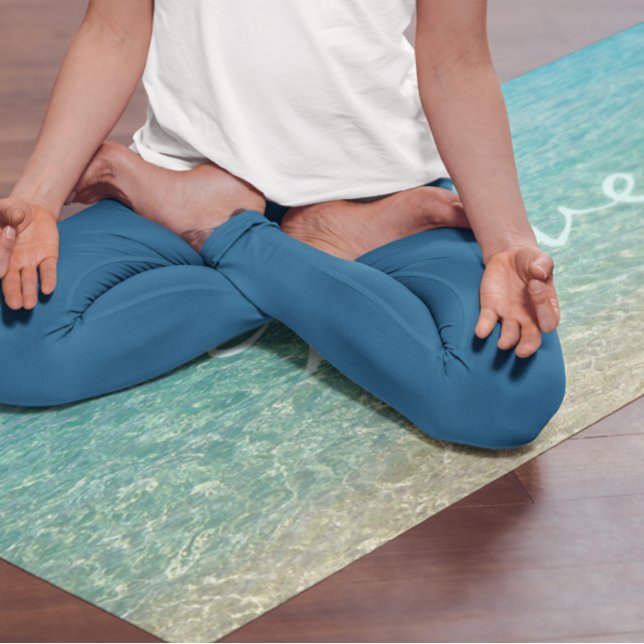 Shallow Water Personalized Turquoise & Sand Yoga Mat (Creator Uploaded)