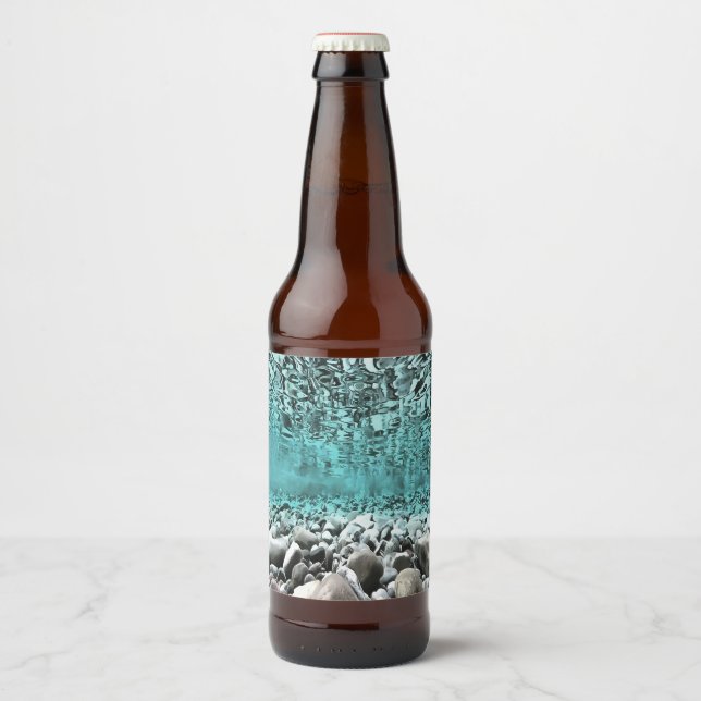 Shallow Waters Artistic Aegean Art Beer Bottle Label (Front)