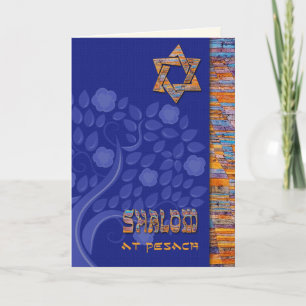 Shalom at Pesach. Spring Flowering Tree  Card