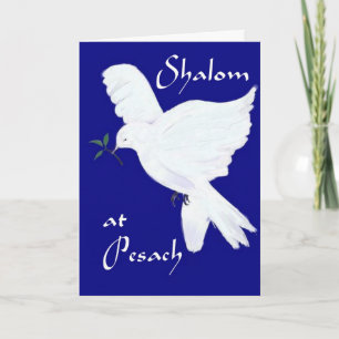 Shalom at Pesach!-White Dove of Peace Card