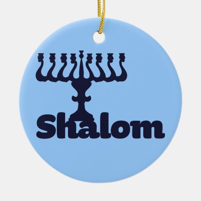 Shalom Ceramic Ornament (Front)