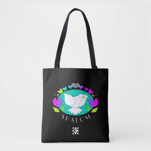 Shalom Dove In Oval T_Shirt Tote Bag