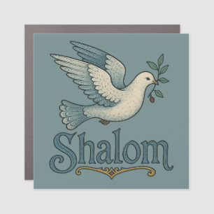 Shalom Dove Peace Earth Car Magnet