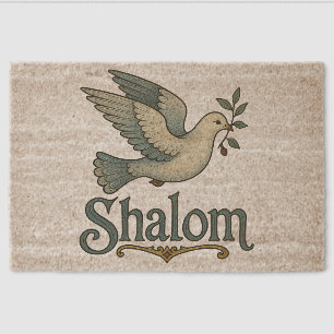 Shalom Dove Peace Earth Fiber Doormat