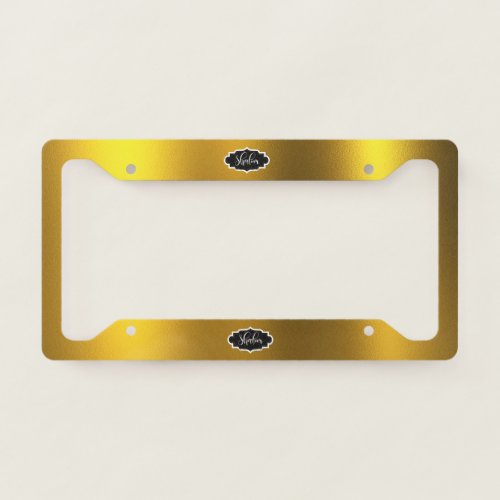 Shalom Faux Gold Shiny Decorative Ornate Banner License Plate Frame
