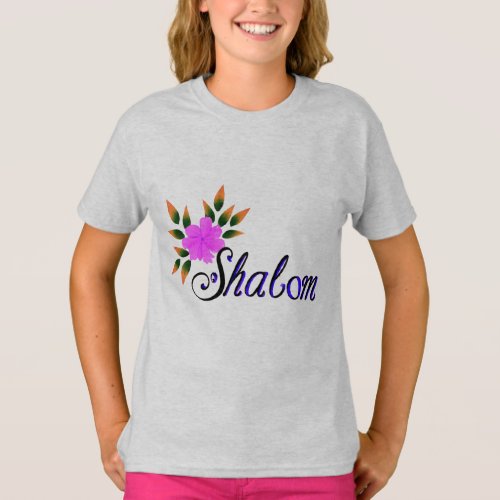 Shalom Floral Girls T_Shirt