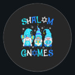 Shalom Gnome Jewish Hanukkah Chanukkah Gnomes Fami Classic Round Sticker<br><div class="desc">This is a great gift for your family,  friends during Hanukkah holiday. They will be happy to receive this gift from you during Hanukkah holiday.</div>