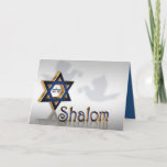 Shalom Hanukkah greeting Holiday Card<br><div class="desc">3D Star of David Jewish Star graphic for Hanukkah card,  Bar Mitzvah invitation,  greeting card or design element.</div>