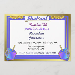 Shalom Hanukkah Invitations