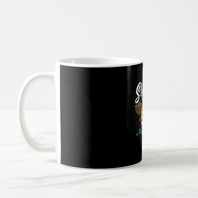 Shalom Hanukkah Menorah Coffee Mug (Left)