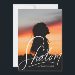 Shalom Heart Hand Lettering Hanukkah Photo Card<br><div class="desc">hand lettered "shalom" with heart,  editable color and scale; optional message on the back or add more photos</div>
