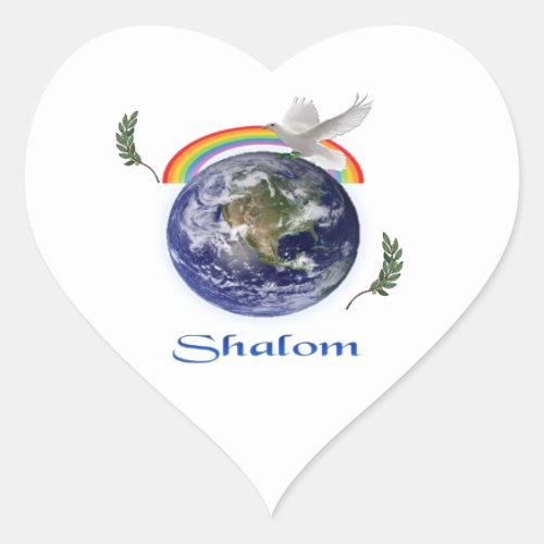 shalom heart sticker