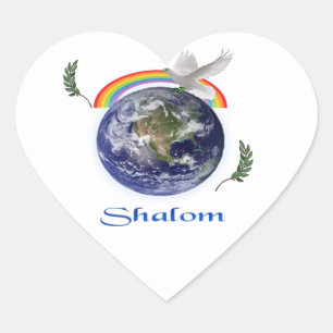 shalom heart sticker