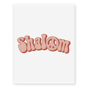 Shalom - Hebrew Word - Peace & Harmony Jewish Temporary Tattoos