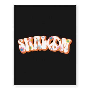 Shalom - Hebrew Word - Peace & Harmony Jewish Temporary Tattoos