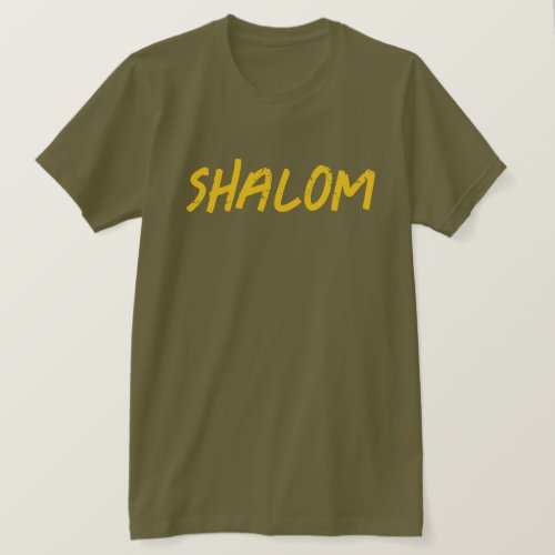 Shalom in Bold Distressed Lettering Jewish T_Shirt