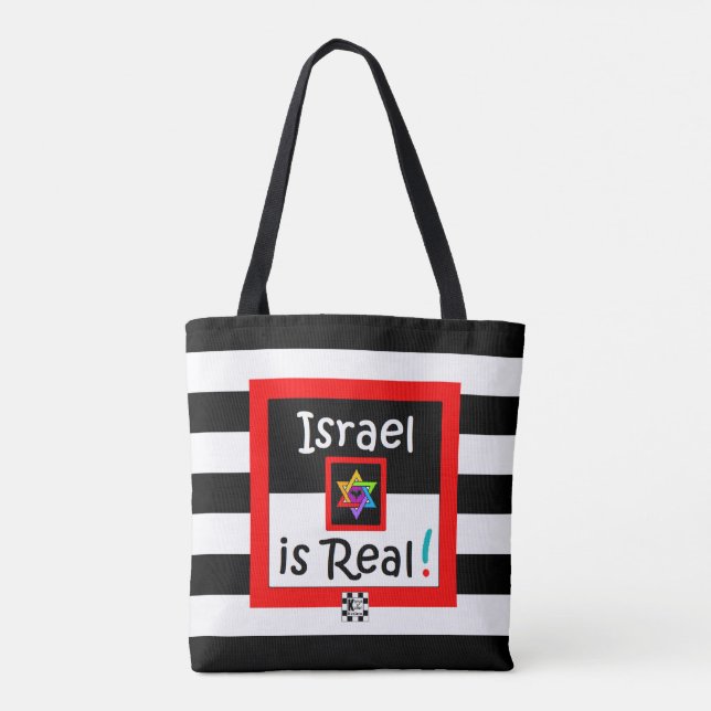 Shalom! / Israel Is Real! tote Bag (Back)