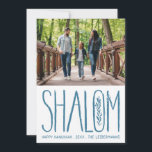 Shalom Lettering Hanukkah Photo Card<br><div class="desc">hand lettered "shalom" with sketched olive branch,  editable color and scale; optional message on the back or add more photos</div>
