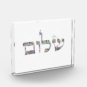 Shalom made with Gemstones in All Colors Photo Block