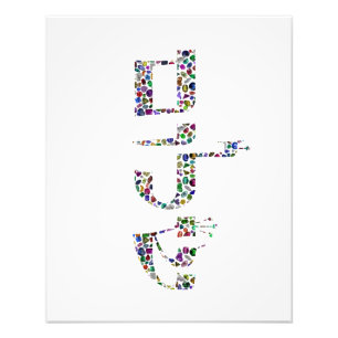 Shalom made with Gemstones in All Colors Photo Print