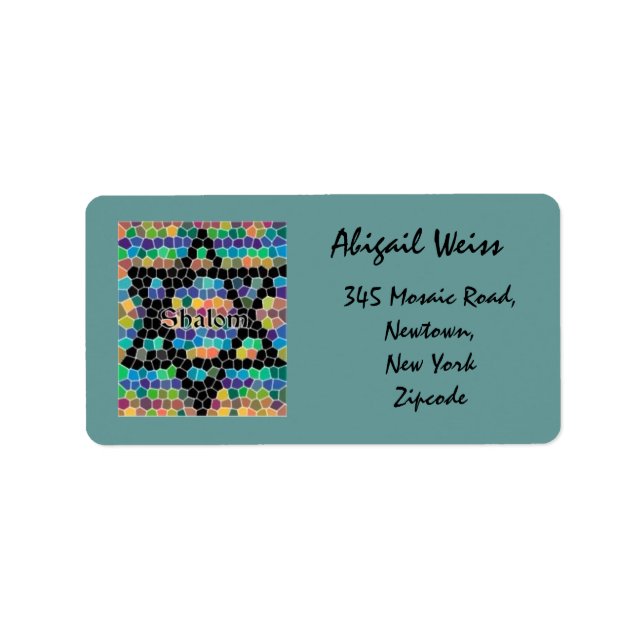 Shalom Mosaic-Star of David Label (Front)