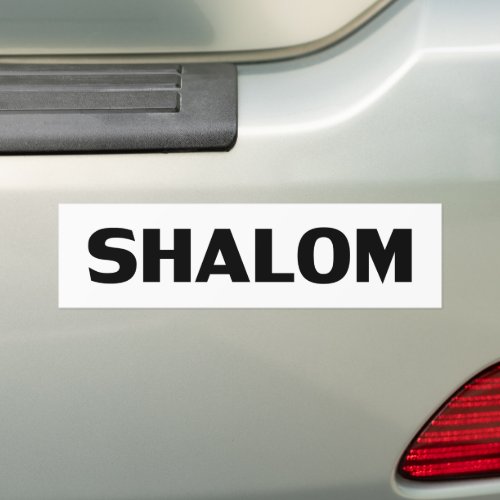 Shalom Peace black white minimalist modern Bumper Sticker