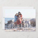Shalom Star Hanukkah Holiday Card<br><div class="desc">The word "Shalom" says it all on this modern Hanukkah Photo Card featuring the Star of David. Background color on the back is customizable. Look for coordinating products from Parcel Studios.</div>