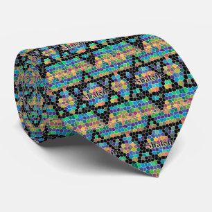 Shalom-Star of David/colorful Neck Tie