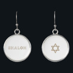 Shalom Star of David Hanukkah Gift Earrings<br><div class="desc">A beautiful,  modern way to celebrate the season. These earrings featuring the word "Shalom" and a Star of David are a perfect Hanukkah gift. Also wonderful as a Bat Mitzvah or birthday gift. Look for coordinating products from Parcel Studios.</div>