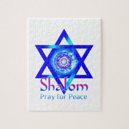Shalom Star Of David_pray For Peace Of Israel Jigsaw Puzzle